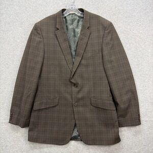 Haggar 1926 Originals Blazer Men 42 Long Brown Glen Plaid Suit Sport Coat Jacket